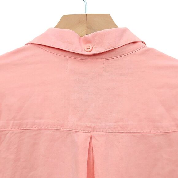 Anthropologie Cloth & Stone Tencel Blouse Shirt Womens Small Peach Button Up - Picture 6 of 11